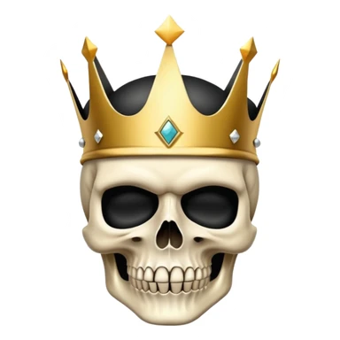 skull wearing a golden crown and black ski mask sticker
