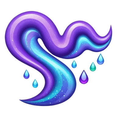 Glitter Purple and Cian hangloose sticker