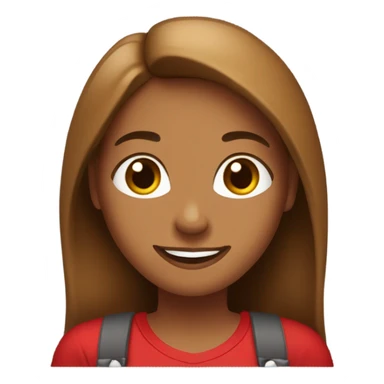 Light brown woman with long brown  hair with a red happy Valentine’s Day t-shirt sticker