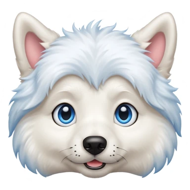 big shining blue eyed white dog sticker