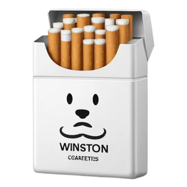 pack of cigarettes with text on it "Winston" sticker