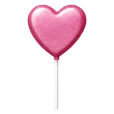Pink heart shaped lollipop with glitter  sticker