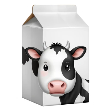 Milk Carton with cute black and white cow spots on it sticker