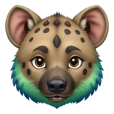 blue and green ombre hyena face sticker