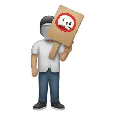 Placard of boycott in protest sticker