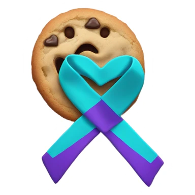 Purple teal Suicide awareness ribbon, heart cookie sticker