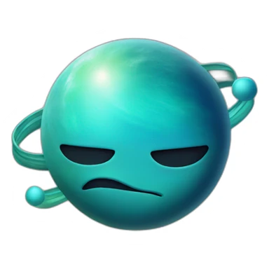 planet Neptune with a cartoon saluting face sticker