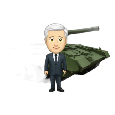 Volodimir Zelenski dans un tank russe sticker