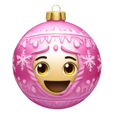 Pink ornament, Christmas  sticker