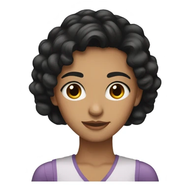 black hair fair skin brown eyes woman in 20s productive sticker