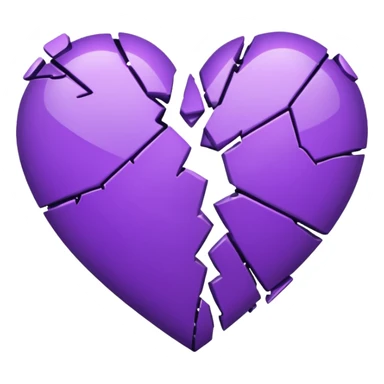 purple broken heart sticker