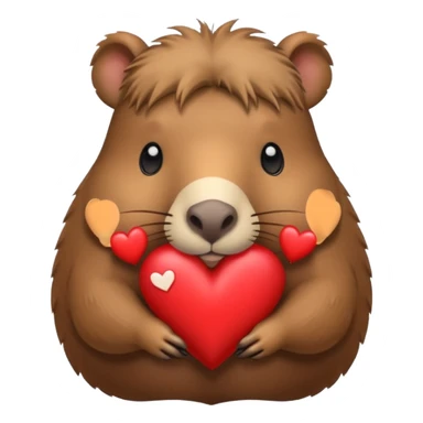 Capibara tierno con un corazón sticker