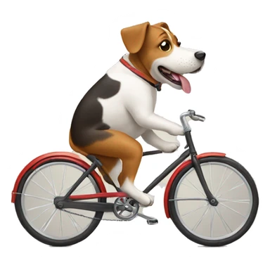 Dog riding a bike sticker