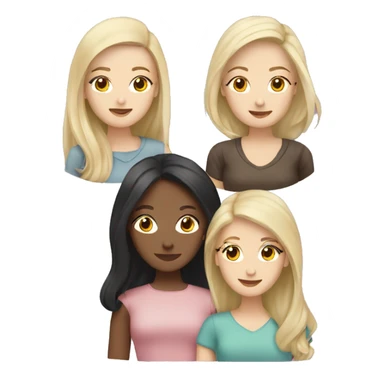 Three female best friends one asian one brunette one blonde sticker