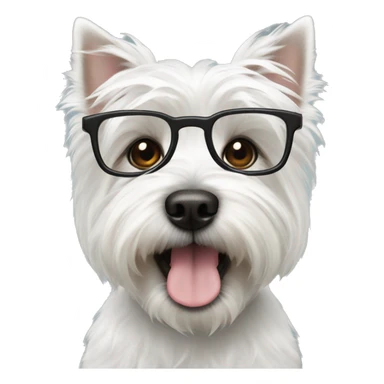 west highland white terrier with black glasses sticker