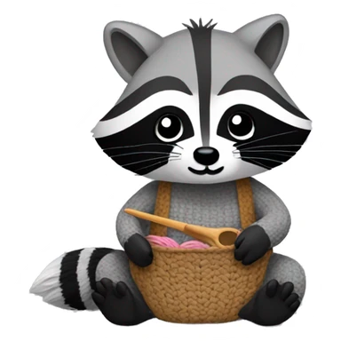 Raccoon crocheting sticker