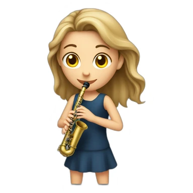 caucasian girl playing a clarinet sticker