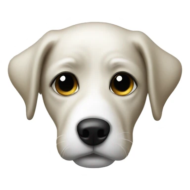 Puddle dog mini white with right eye black  sticker