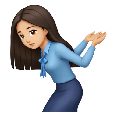 woman bowing polite gesture sticker