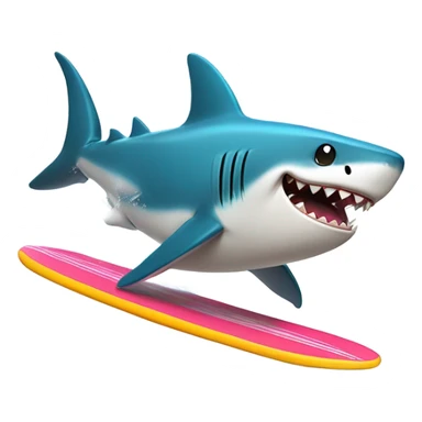 shark surfing  sticker