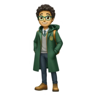 leon vestido de estudiante sacando fotocopias sticker