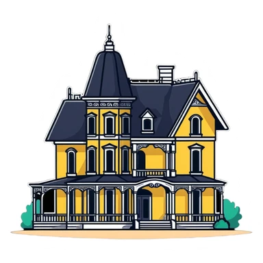 Victorian house under construction sticker