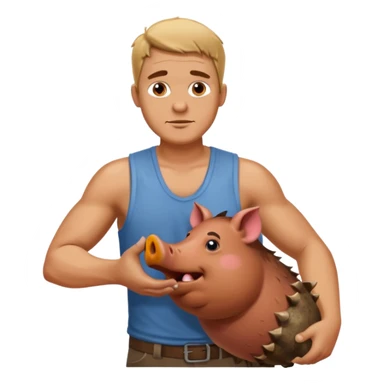 Man slapping a hog sticker