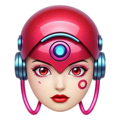 red glitter cyberpunk light sticker