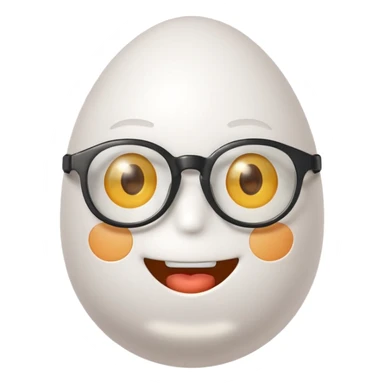 friendly egg with glasses sticker