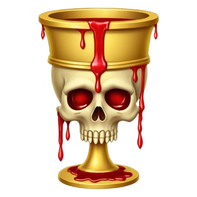 A creepy holy grail in the style of your bleeding skull art. sticker