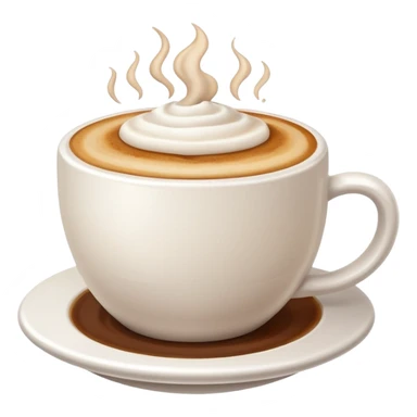 Cappuccino in big white cup without a face on it sticker