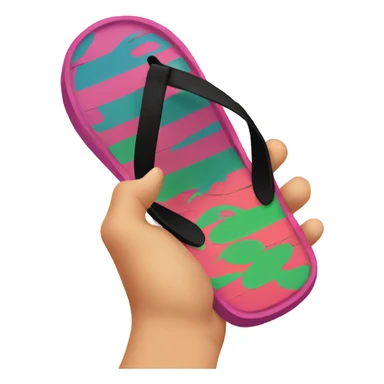 Hand holding a flip flop sticker