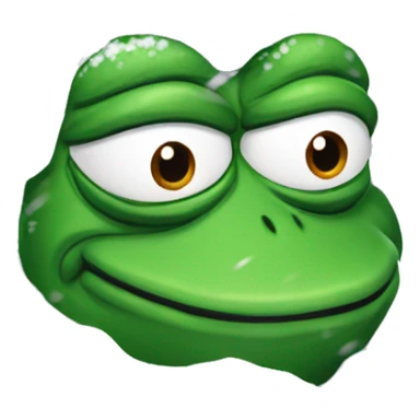 pepe the frog covered in snow sticker