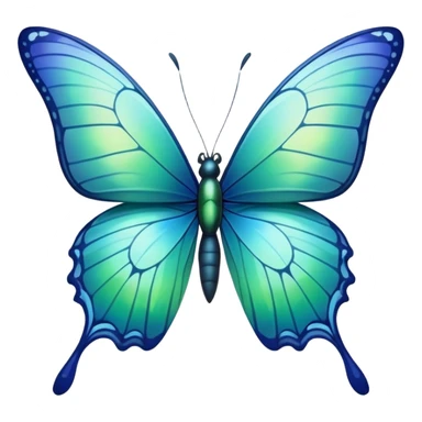 Blue and green butterfly sticker