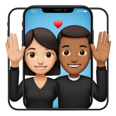 couple photo inside phone screen  sticker