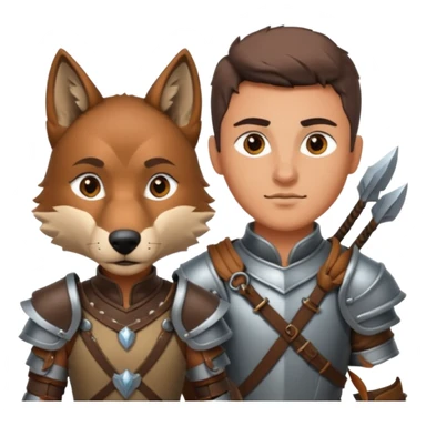 un archer avec un loup de conpagnie sticker