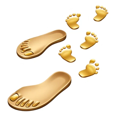 **Baby footsteps lead ahead of larger ones**, as if guiding the adult forward.  sticker