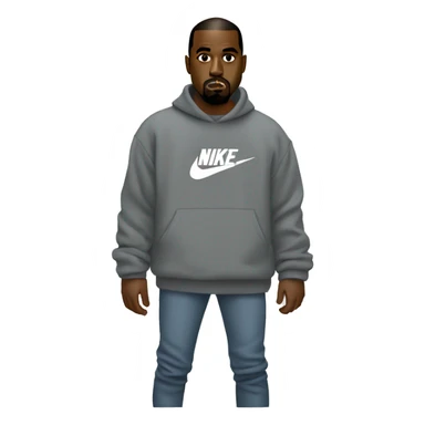 Kanye west wearing a nike pullover sticker