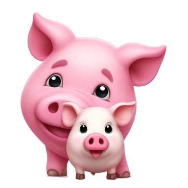 pink heart with a piglet sticker