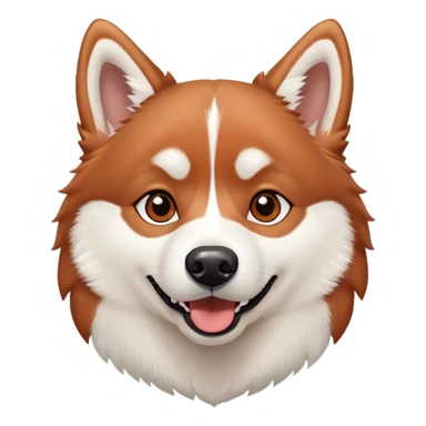happy cinnamon colored husky dog sticker