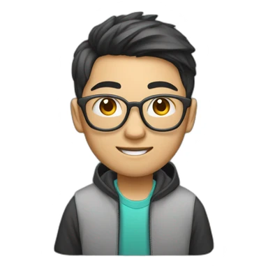 asian teen computer science major intern as software engineer in a cool tech startup sticker