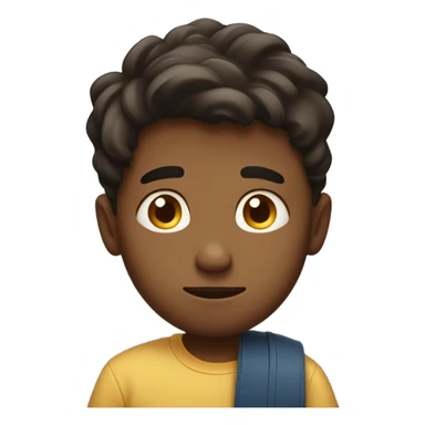 Boy gazing while tilting head downwards  sticker