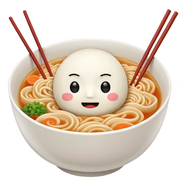 make the bowl of the ramen with a cute face and no face on the noodles and 2 chopsticks only sticker