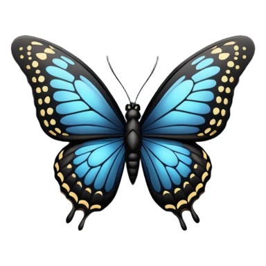 black heart with butterfly sticker