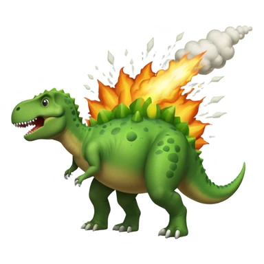 Dinosaur farting out a explosion from his butt sticker
