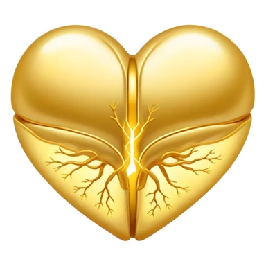 Glowing golden omega-3 pill with ethereal aura, connected by flowing energy to a luminous brain and heart. The brain shows enhanced neural activity while the heart pulses with healthy rhythm, all surrounded by a soft radiance representing improved cognitive and cardiovascular health. sticker