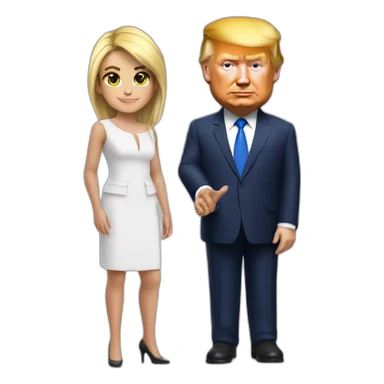 Macron qui joue à fortnite avec Trump sticker