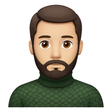 bearded man in turtle neck sticker