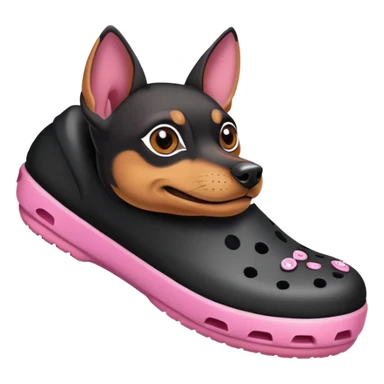 minpin wearing crocs sticker