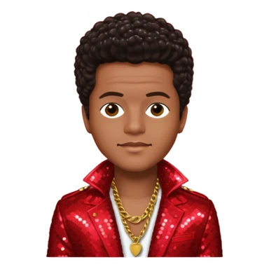 Bruno Mars with Dark Brown Hair, Red Sequin Outfit sticker
